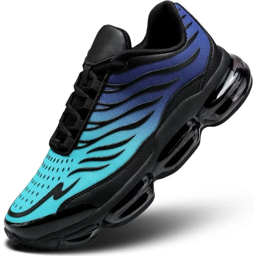 Men's Cyan Running Shoes Non Slip Workout Casual Sport Fitness Cross Trainers